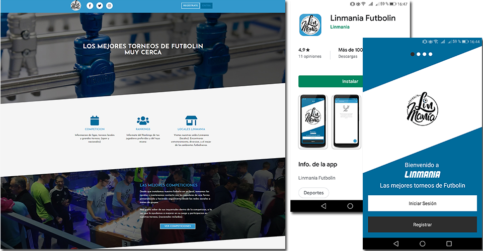 Desarrollo de página web y apps móviles de Linmania